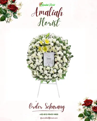 Krans Bunga Duka Cita di Aula Hotel Aquarius Boutique Palangkaraya