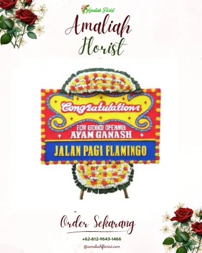 Bunga Papan Congratulation di Aula Hotel Aquarius Boutique Palangkaraya